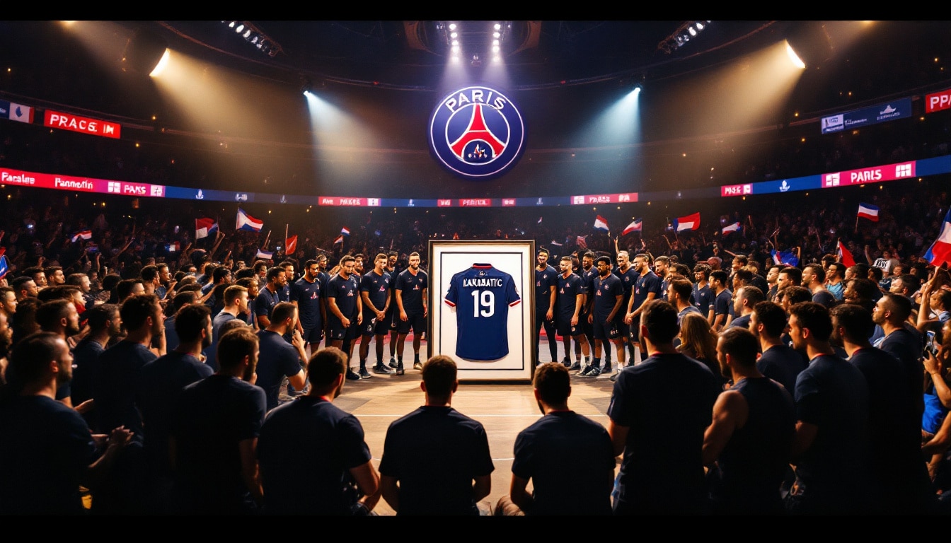 le paris saint-germain rend un hommage exceptionnel à nikola karabatic en retirant son maillot lors d'une cérémonie émouvante au stade pierre-mauroy de coubertin. revivez les moments forts de cette célébration qui marque le respect et l'admiration pour l'un des plus grands handballeurs de tous les temps.