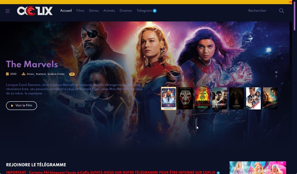 découvrez coflix streaming, la plateforme idéale pour regarder vos films et séries préférés en streaming gratuit et illimité. accédez facilement à un large catalogue de contenus en français et en haute qualité, sans inscription.